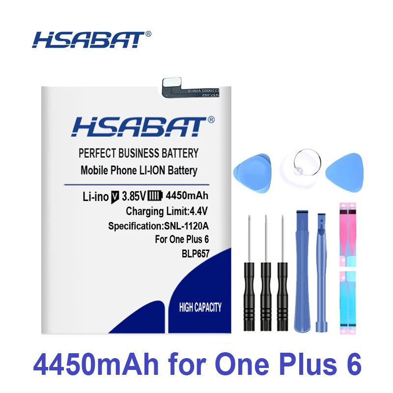 

100% Original HSABAT 4450mAh BLP657 Battery For OnePlus 6 OnePlus Six 1+ One Plus 6