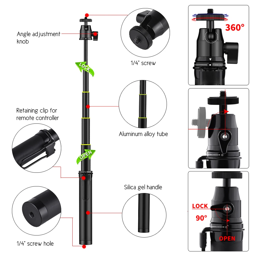 LANBEIKA Bluetooth селфи палка складной штатив дистанционный монопод для IOS iPhone X 8 7 Plus Gopro Hero 6 5 4 3 SJCAM SJ4000 SJ5000