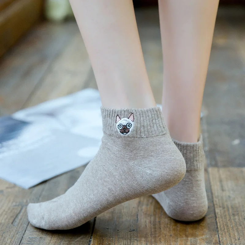 Women Invisible Socks Boat Socks Slippers Cartoon Spring Autumn Cotton Sock Kawaii Slippers Invisible Girl Lady Low Cut Socks