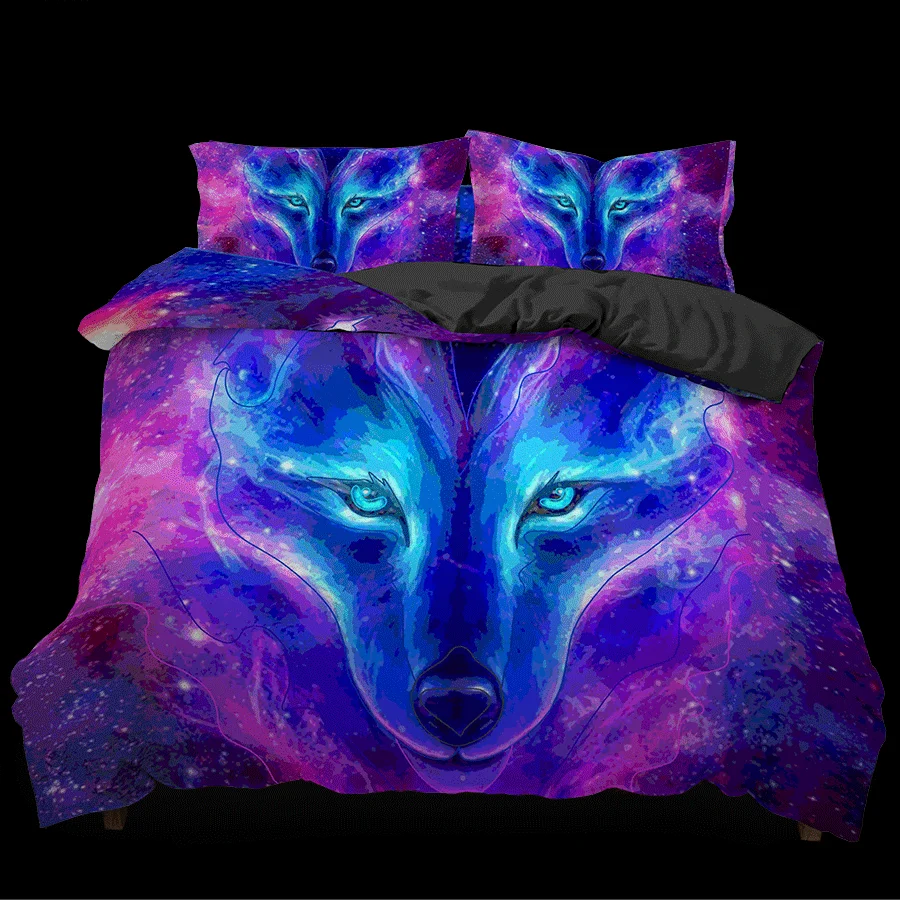 

2 People Double Bed 3D wolf/basketball Printing Bedding Set Animal Duvet Cover with Pillowcase Set Queen King Quilt Cover 2/3pcs