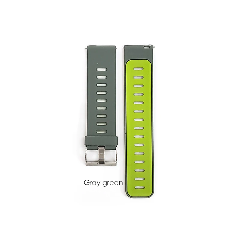 Gray green Wrist Band For Xiaomi Huami AMAZFIT GTR 47mm Strap Replacement Bracelets for AMAZFIT GTR 47 watch bands Silicone watchband 22mm - Цвет ремешка: Gray green