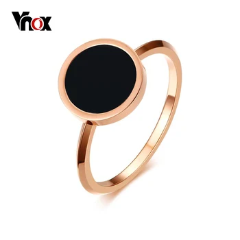 

Vnox Elegant Simple Women Ring Rose Gold-color High Quality Stainless Steel Alliance Daily Jewelry