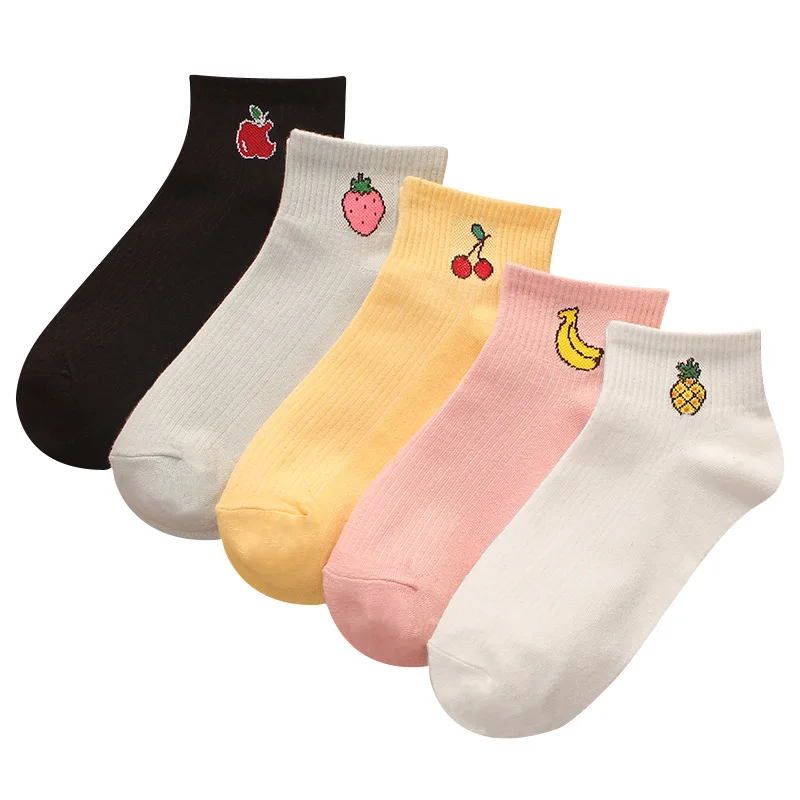 5 пар/лот = 10 шт., летние носки, женские носки-башмачки, Забавные милые цвета, модные короткие носки, носки для девочек