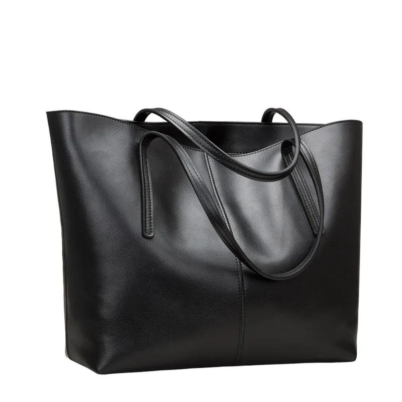 

Women's Bag Leather Big Bag Bright Face Lady's Hand Single Shoulder Big Bag Oblique Bag Large Capacity Tote Bag