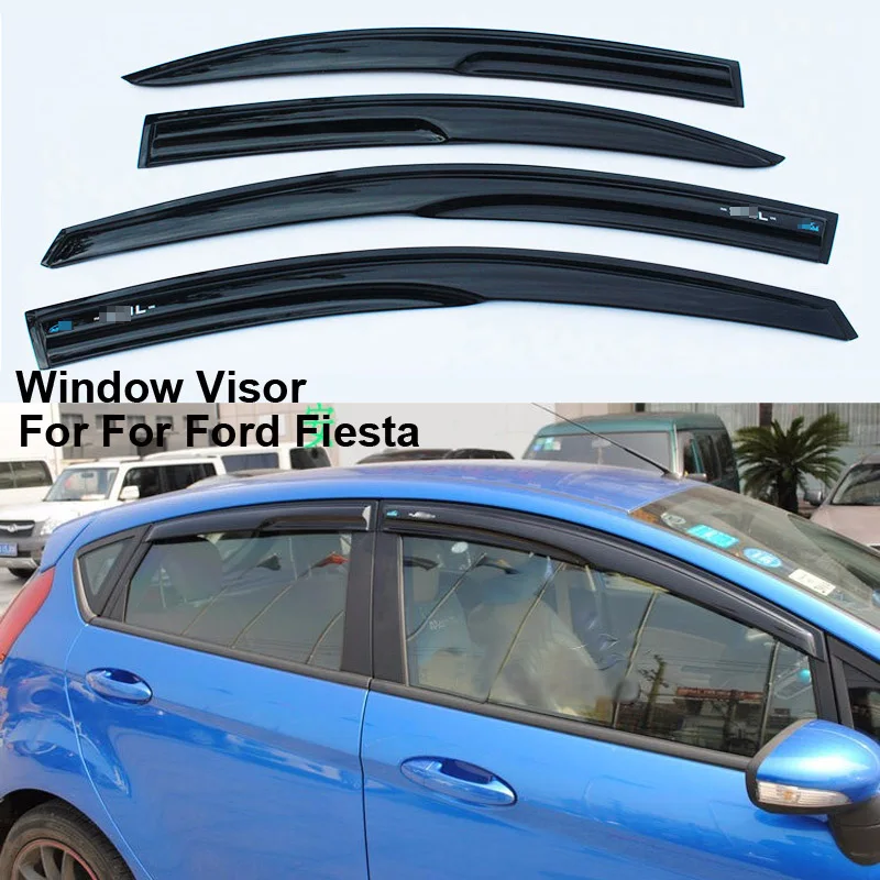 

4pcs Deflector-Cover Window Visor Shade Vent Wind Rain Deflector Guards For For Ford Fiesta