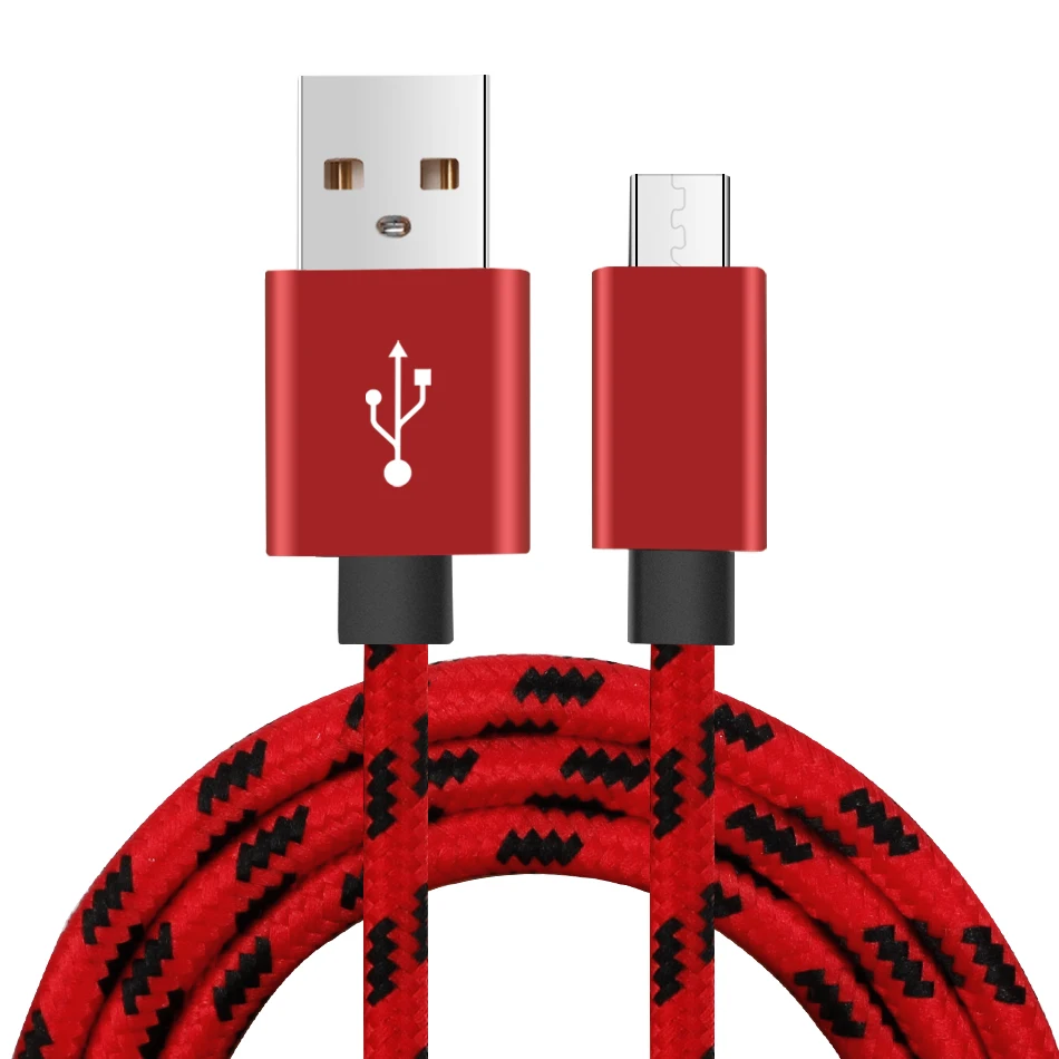 10 шт. нейлоновый Micro 5pin USB кабель для быстрой зарядки мобильного телефона, синхронизации данных, зарядное устройство 1 м 2 м 3 м кабель для samsung Android смартфоны HTC - Цвет: Красный
