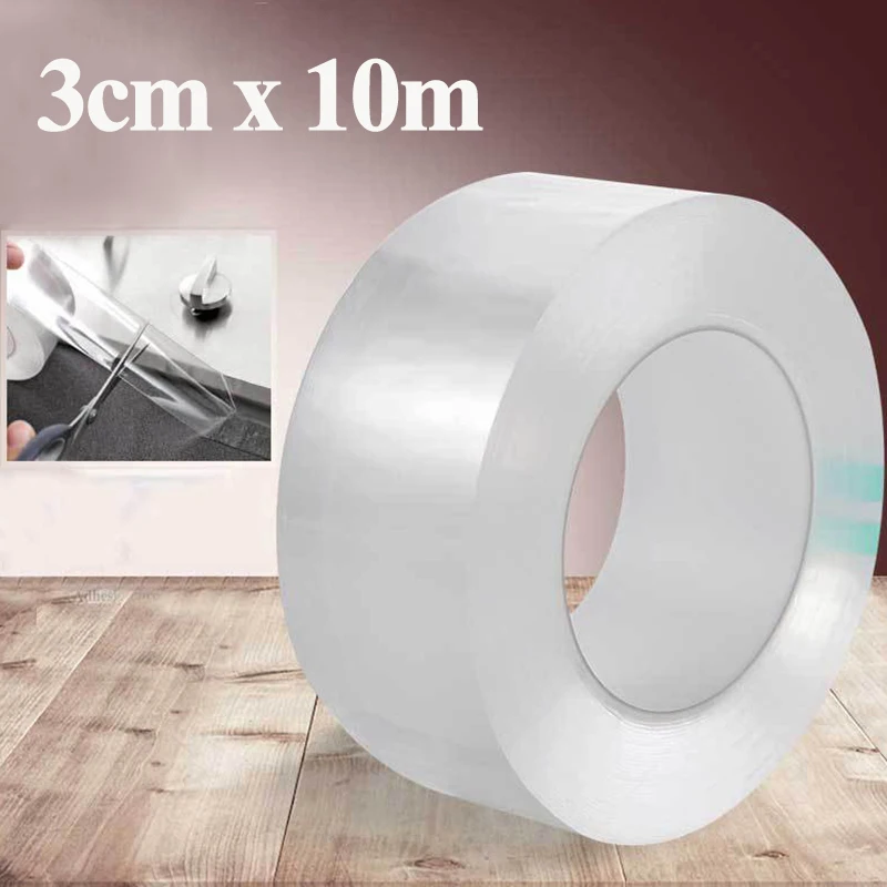 High Quality 3cm*10m Waterproof Transparent Tape Walls Kitchen Bathroom Clean Household Tapes Hot Sales
