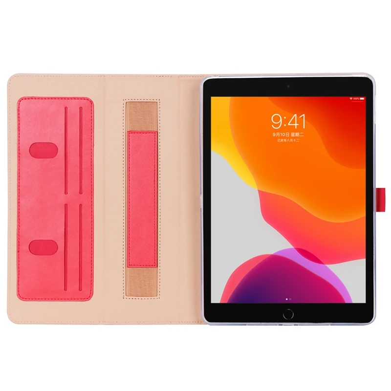 Роскошный чехол-книжка с откидной крышкой для iPad 10,2 дюймов 7-го поколения планшет с ремешком на руку слоты для карт+ Бесплатный подарок