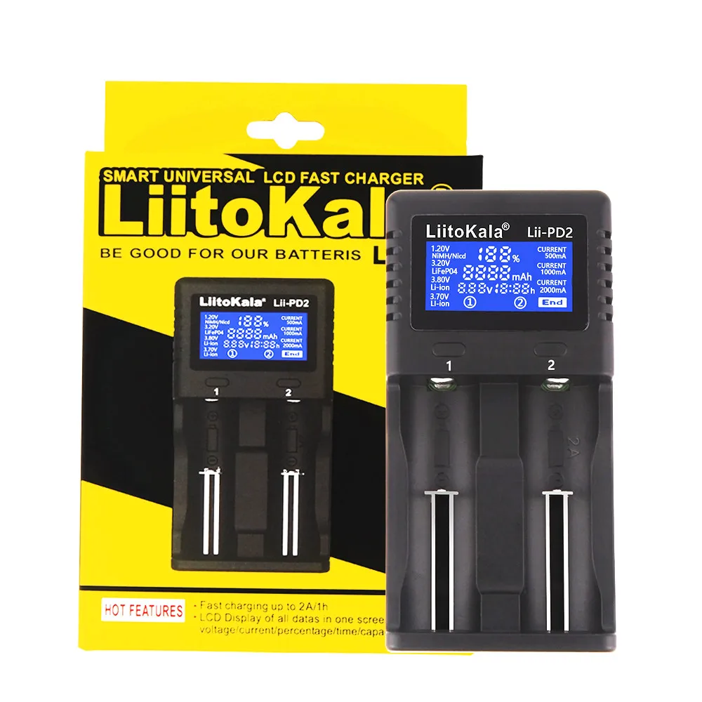 lithium battery chargers LiitoKala Lii-PD4 Lii-PL4 lii-S2 lii-S4 lii-402 lii-202 lii-S8 lii-S6 battery Charger  18650 26650 21700 lithium NiMH battery smart hand ring watch charger