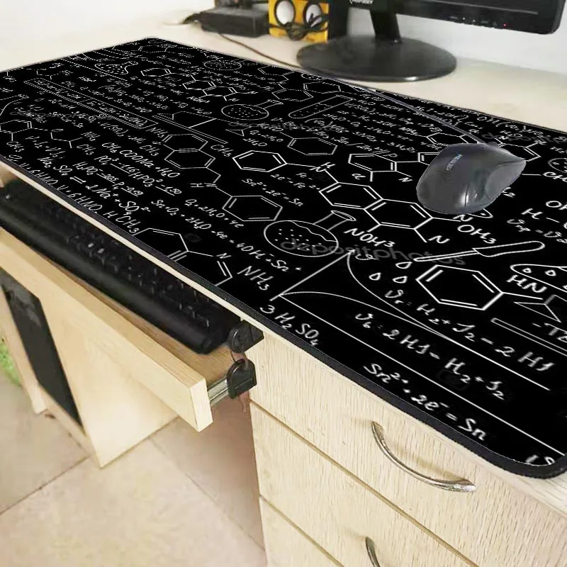 XGZ Gaming Mouse Pad Large Locking Edge Non Slip PC Black Chemistry Gamer Play Mats Mousepad Size for 25x29cm 30x80cm 40x90cm