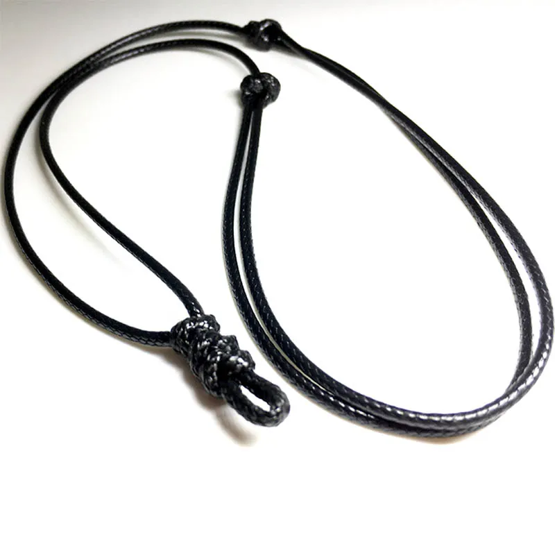 

Simple Style Black Leather Cord Lucky Necklace For DIY Pendant Adjustable 20mm-40mm For Men Women Handwork Necklaces Jewelry