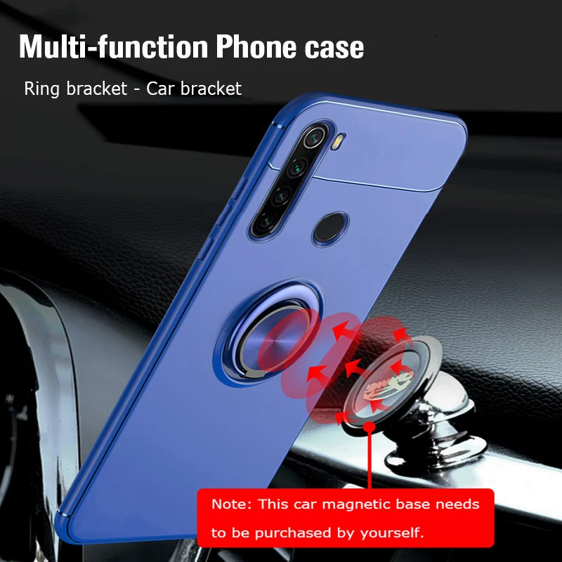 Чехол для телефона с кольцевым кронштейном Xiaomi Redmi Note 8 Pro мягкий силиконовый