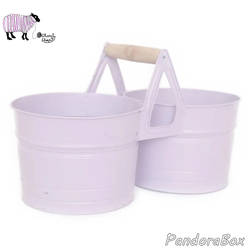 Iron Flower Bucket Newborn Photography Props Twins Baby Girl Boy Photoshoot Studio Posing Floral Basket fotografia Accessories