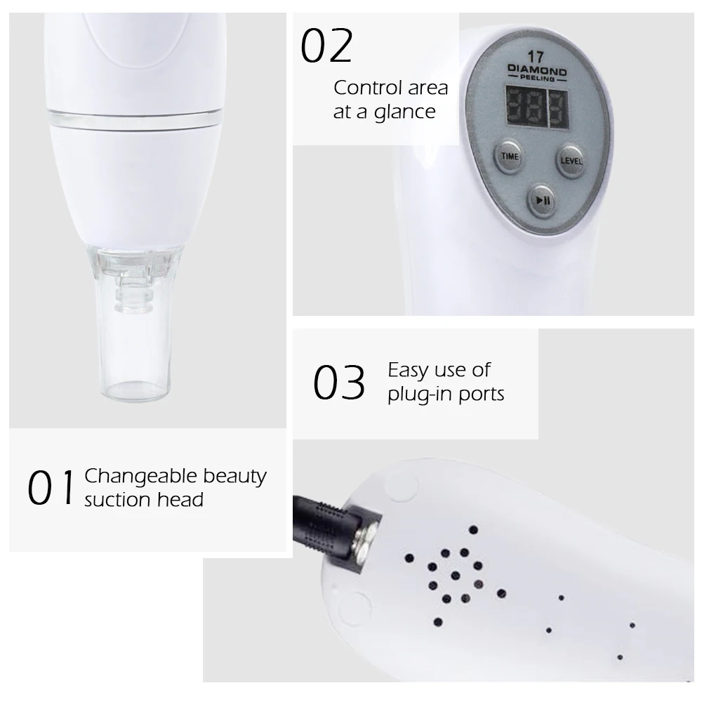 Алмазное 17 портативное устройство для микродермабразии алмазного пилинга