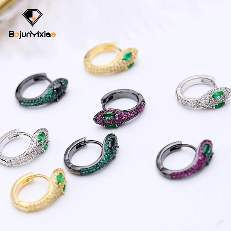 Оригинальные креативные серьги в виде змеи, маленькие и изысканные серьги со стразами в виде животных, Простые Модные женские серьги