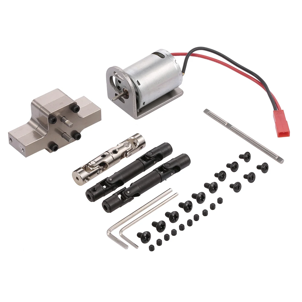 

370 Brushed Motor and Transfer Metal Gearbox Assembly for WPL B14 B16 JJR/C Q60 Q61 Q62 Q63 Q64 Q65 RC Truck Military Truck Car