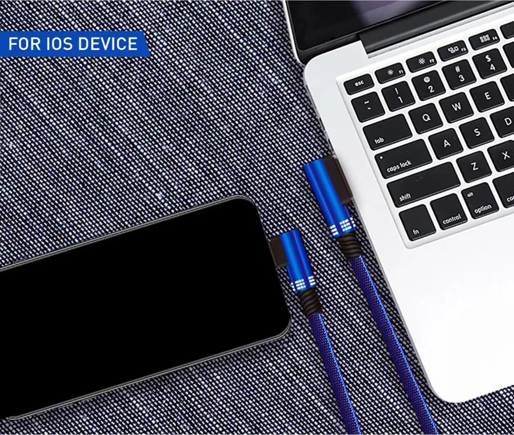 USB кабель для i Phone XR X 8 7 6 Plus 6s 5S 5 кабель для быстрой зарядки двусторонний Плетеный локоть игровой кабель для передачи данных
