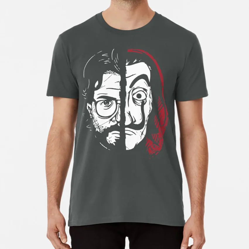 La Casa de Papel Profesor T Shirt casa papel profesor dali salvador mask bank money guns tvshow