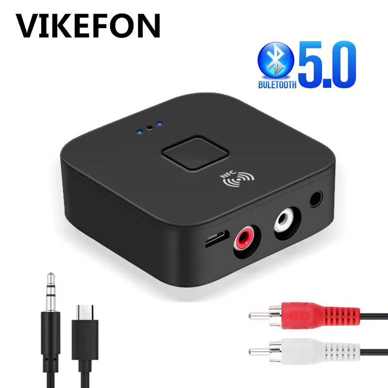 VIKEFON NFC Bluetooth RCA приемник 5,0 стерео 3,5 мм Aux беспроводной адаптер Музыка для автомобиля RCA Bluetooth 5,0 3,5 аудио приемник