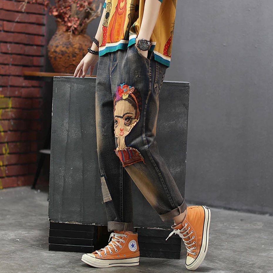

Women Big Jeans Denim Pants Joggers Retro Vintage Fashion Casual Long Loose Oversized Patchwork Girls for Autumn AZ27213417