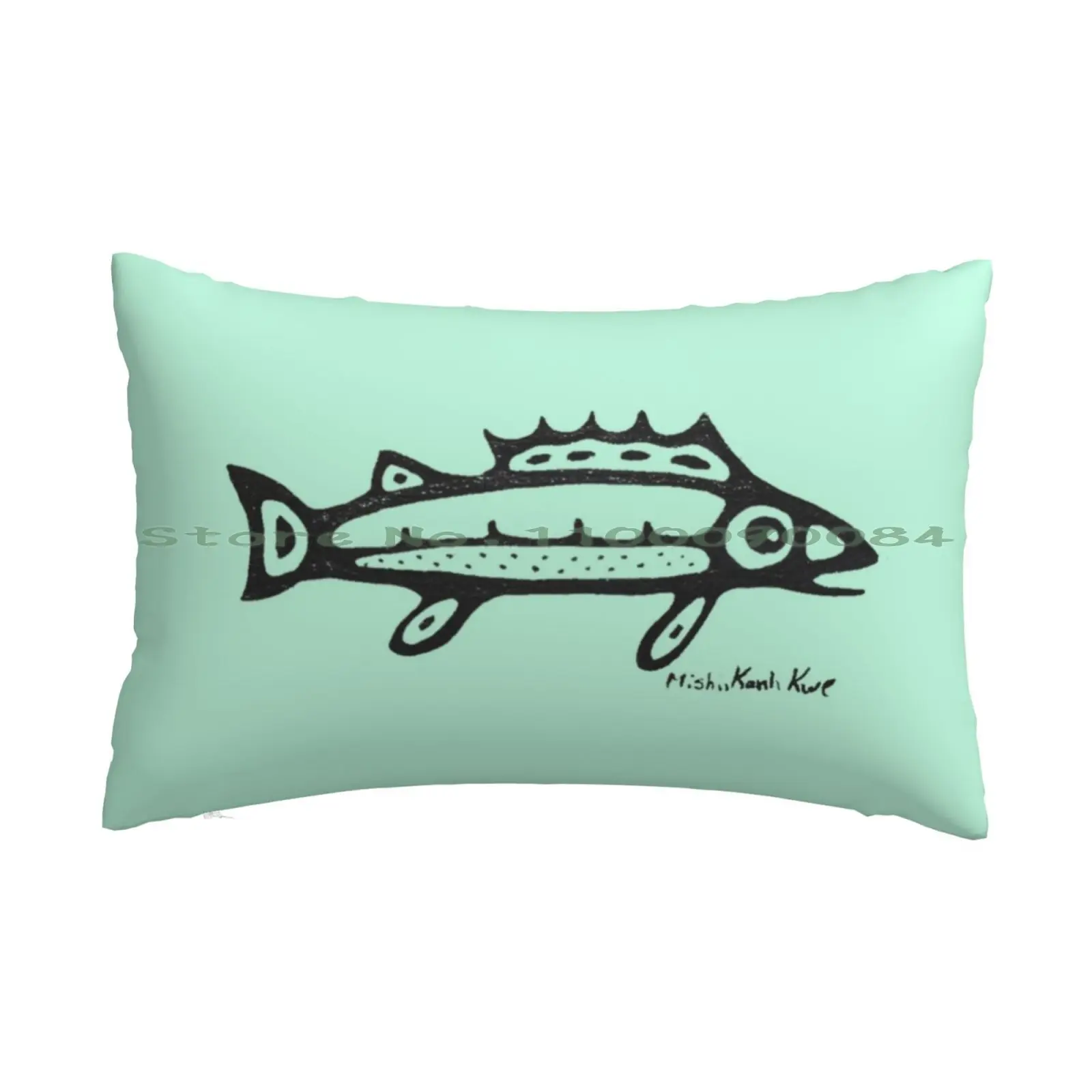 

Fish In Ink Pillow Case 20x30 50*75 Sofa Bedroom Atmosphere Background Baltic Sea Barrier Blue Calm Cloudscape Cloudy Coast