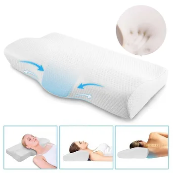 

YR Memory Foam Bedding Pillow For Sleep Neck protection Slow Rebound Memory Foam Butterfly Shaped Pillow Health Cervical Neck