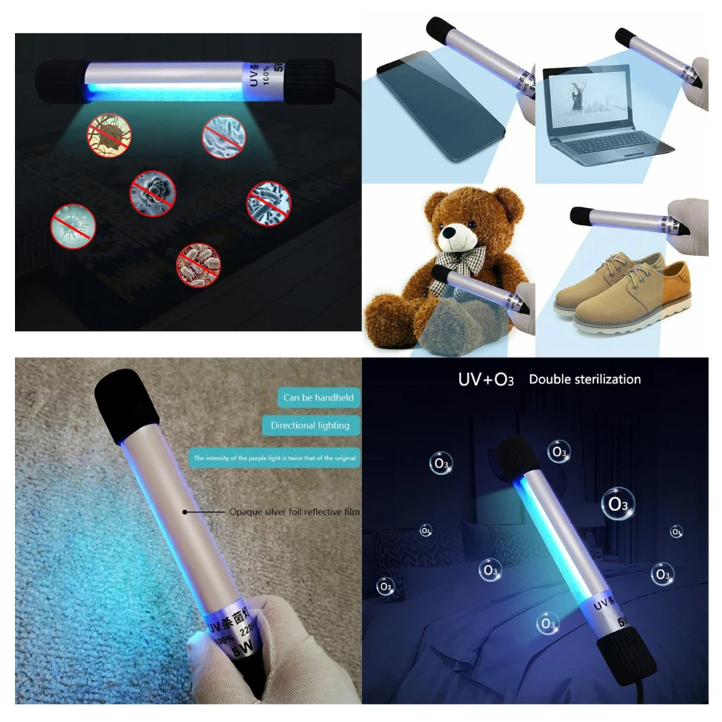 5W UVC Germicidal Sterilization CFL Ozone Lamp Bulb UV Led Sterilizer Ultraviolet Light CN Plug 220V for Phone Mask Cleaning