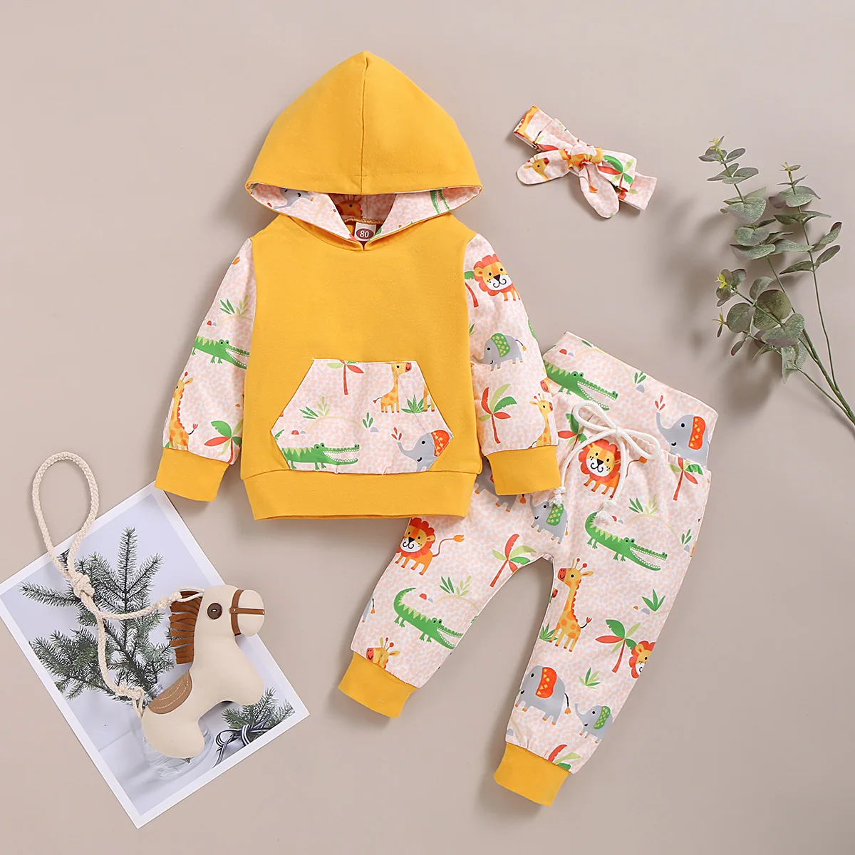 0-18 Girl Hooded Clothing Set Cutebaby Infant Baby Girl Clothes Hood Tops Pants Leggings Outfit Winter Newborn Months