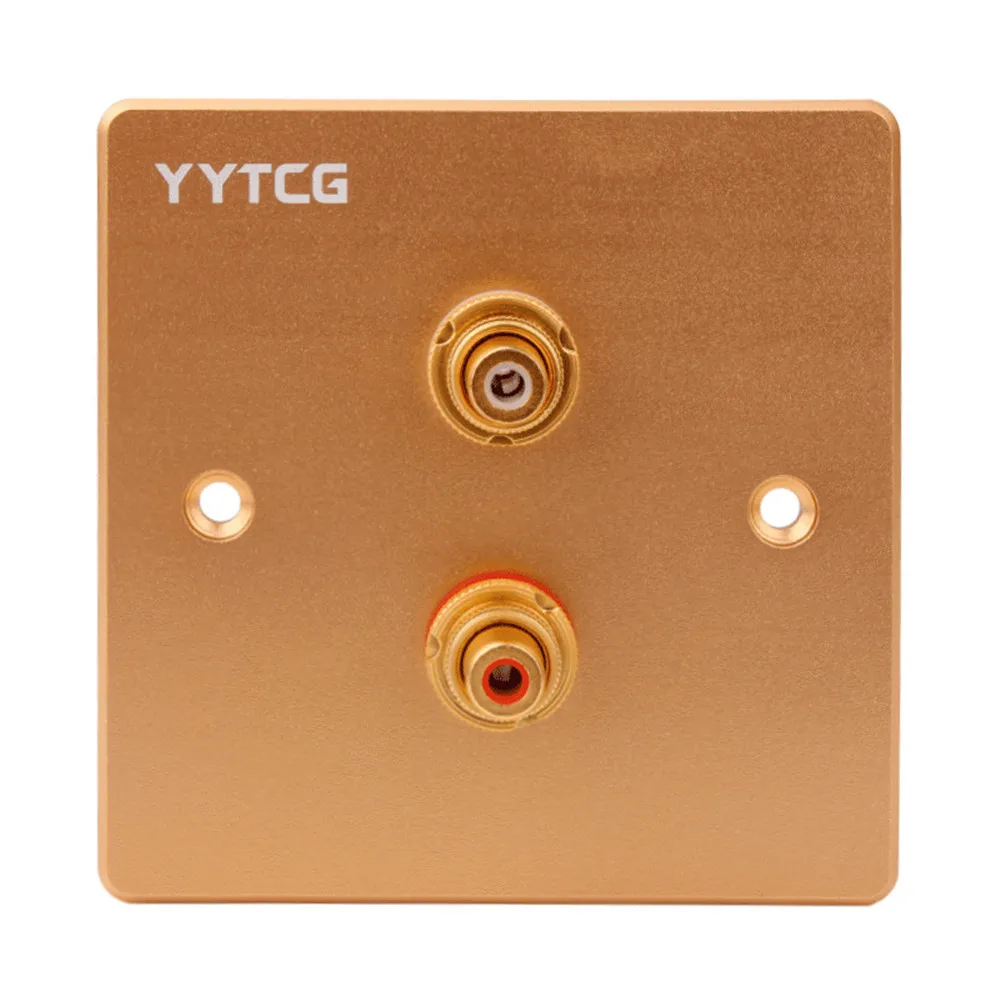 RCA Gold 2 Digits RCA разъем Женский аудио панель Позолоченный разъем настенная розетка панель Крепление Шасси аудио разъем ТВ усилитель HIFI динамик штекер - Цвет: RCA Gold 2 Digits
