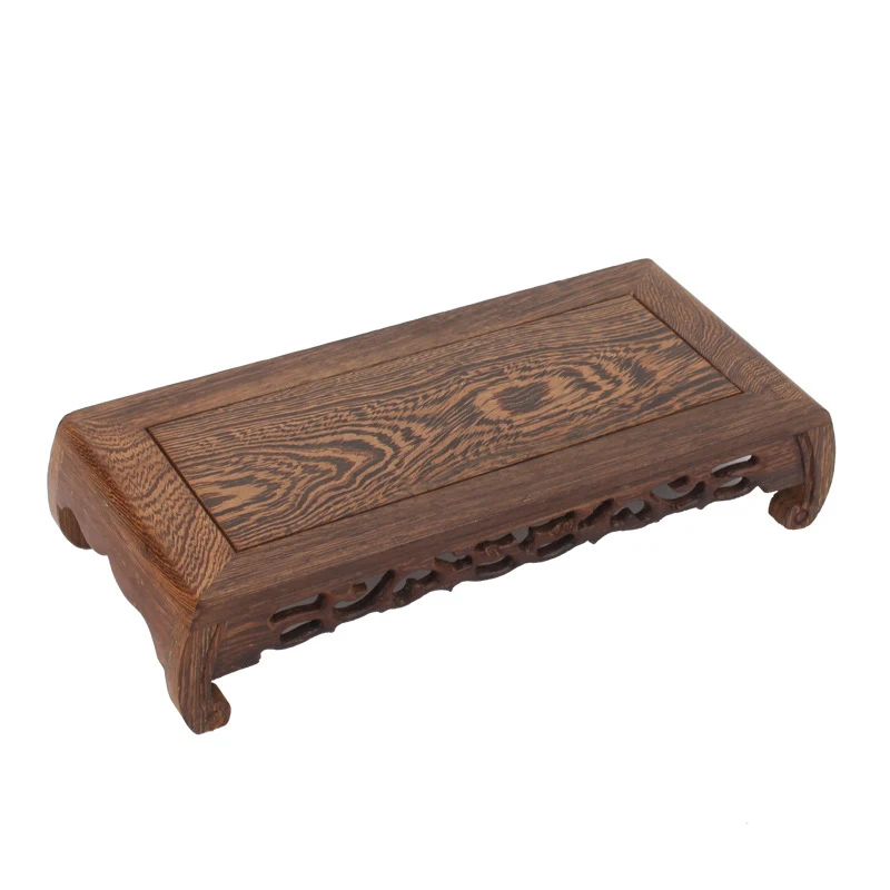 Retro Wooden Base Shelf of Fish Tank Flower Vase Bonsai Stand Artical Decor Pedestal Square Crafts Teapot Bases Natural Redwood