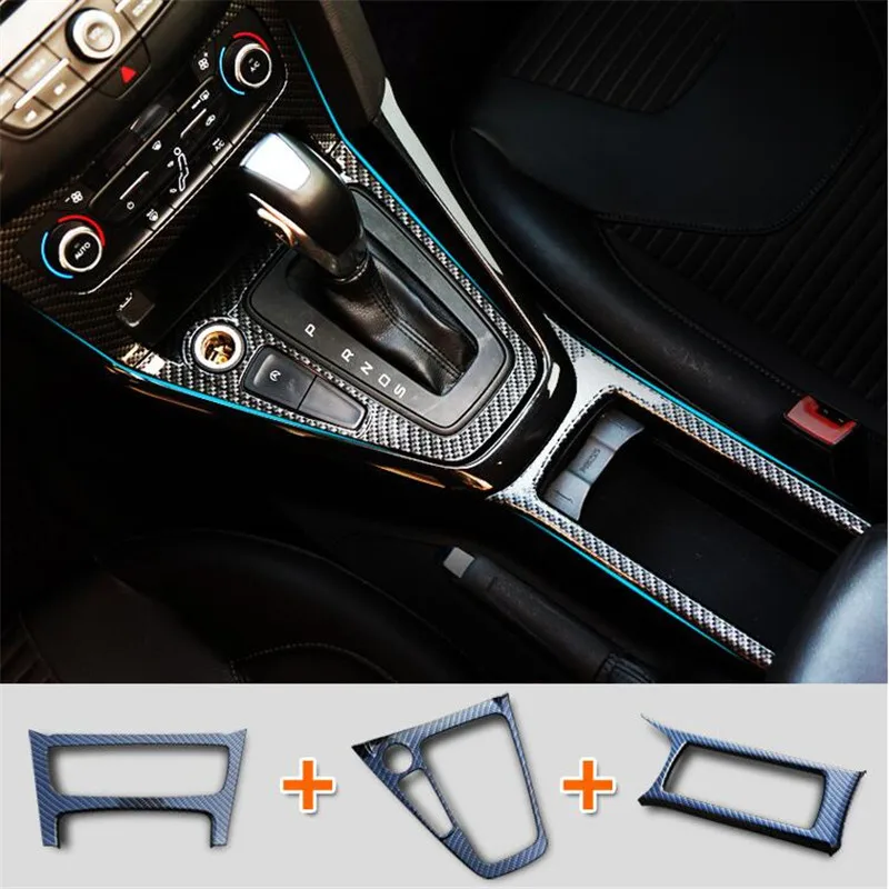 

Car Styling Accessories Gear Panel Water Cup Holder Trim Decorative Sticker For Ford Focus 3 mk3 Sedan Hatchback 2015-2018