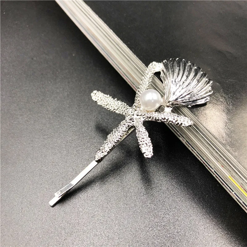 Headwear For Girls Women Hairpin Pearl Children Kid Hair Accessories Fashion Gift Hairgrip Women Beach Shell Starfish Bohemia
