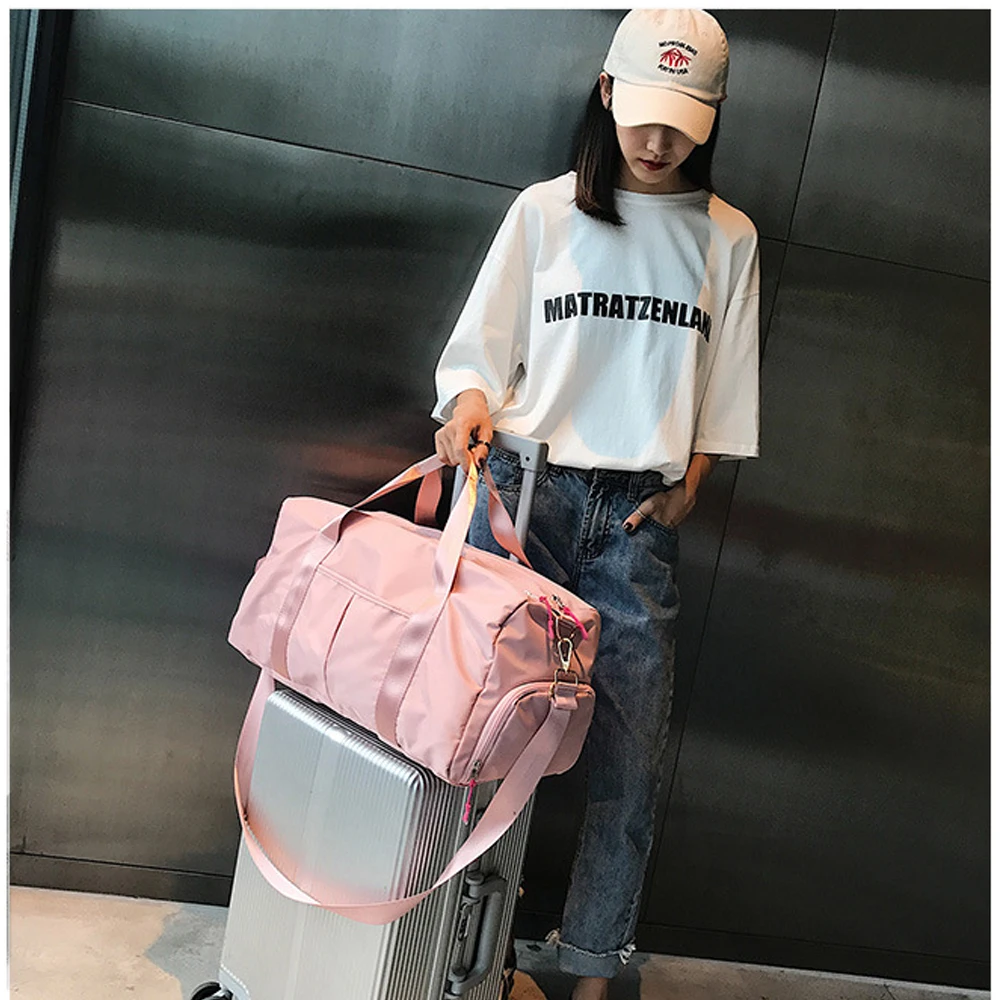 Fashion Large Capacity Shoulder Bags Tote For Women Shoes Tas Travel Bags Waterproof Nylon Bags Dry Wet Women's Handbags