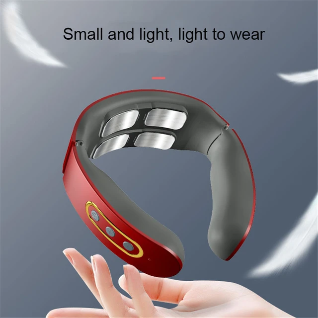 Electric Smart Neck Massager Vibration Pulse Cervical Device USB  Rechargeable Heating Voice Neck Back Massage Pain Relief Relax - AliExpress