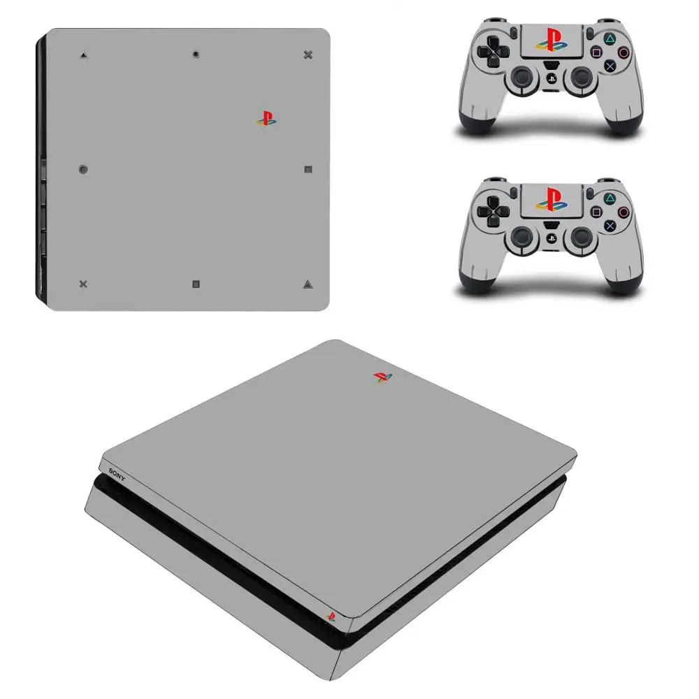 Чистый белый цвет полное покрытие PS4 тонкая наклейка s Play station 4 кожа Наклейка для playstation 4 PS4 тонкая консоль и контроллер скины - Цвет: P4SQB0360