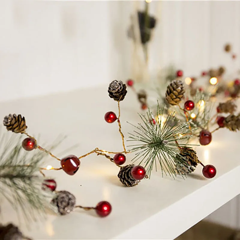 Рождественские украшения для дома 2 м 20Led медная проволока сосновый конус СВЕТОДИОДНЫЕ елочные украшения Kerst Natal Navidad Noel - Color: 2m 20LED