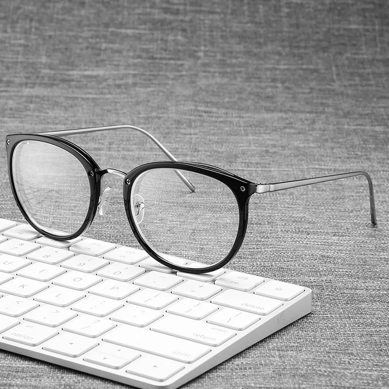 Black Silver 0 Seemfly законченный близорукость оправа для очков прозрачные женские очки оптические оправы близорукость очки-1,5-2-2,5-3-3,5-4 - Цвет оправы: Black Silver 0