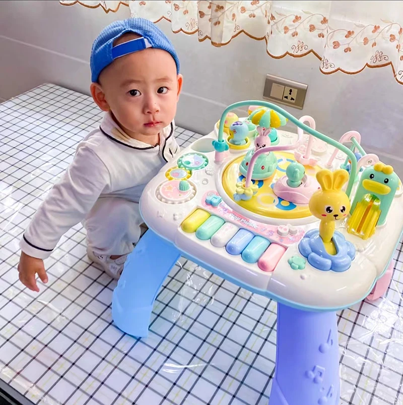 Early Educational Study Activity Center Music Game Infants Musical Instrument Learning Table Baby Toys Piano Kids Children Gift | Игрушки и