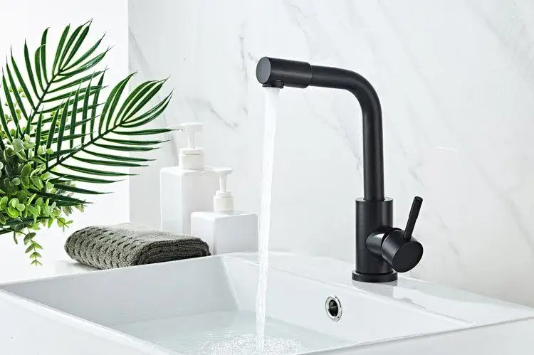 旋转头黑色单把单孔复古水龙头新款新设计水龙头