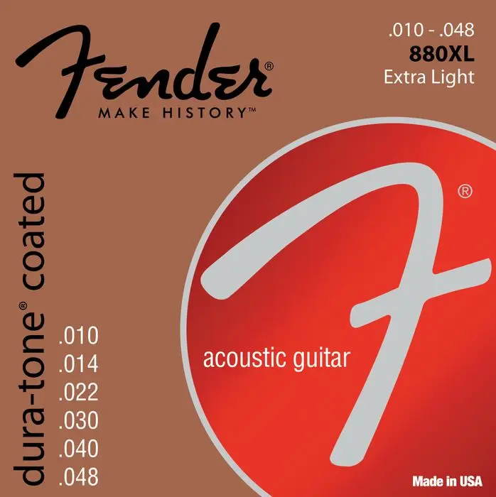 Fender 80/20 Струны для акустической гитары с покрытием Dura-Tone, 880XL 880CL 880L 880M