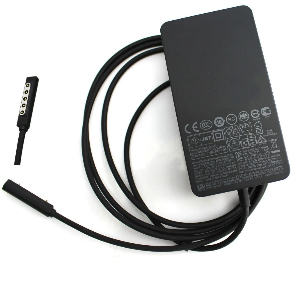 Новое оригинальное зарядное устройство 48W 12V 3.6A для microsoft Surface Pro2 Pro1, адаптер питания 1536 1601 1631
