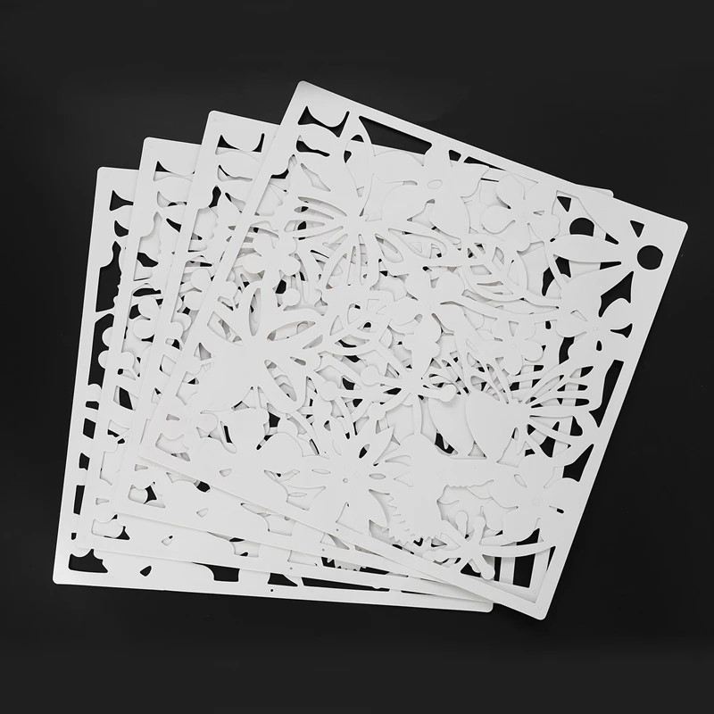 New 4 Pieces Screen for Living Room Hanging Screen Curtain of Room in Polyethylene Partition of Room White 40 x 40cm