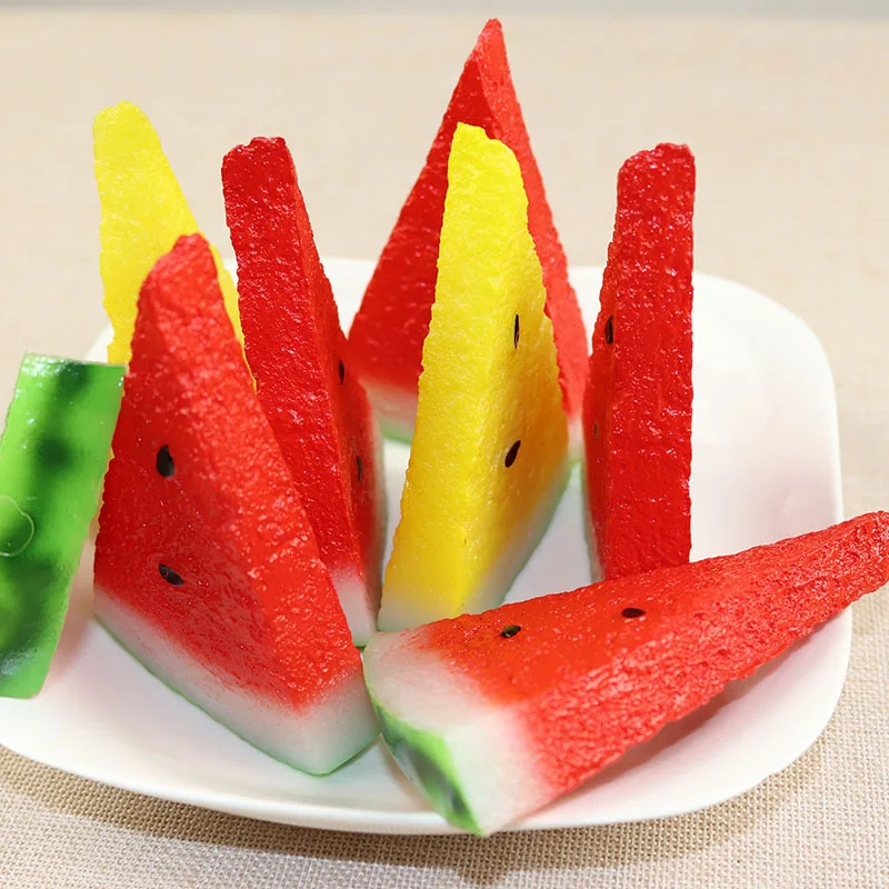 5pcs Simulation Watermelon Slices Photography Props Kids Enlightenment Education Making Games Simulation Fruits