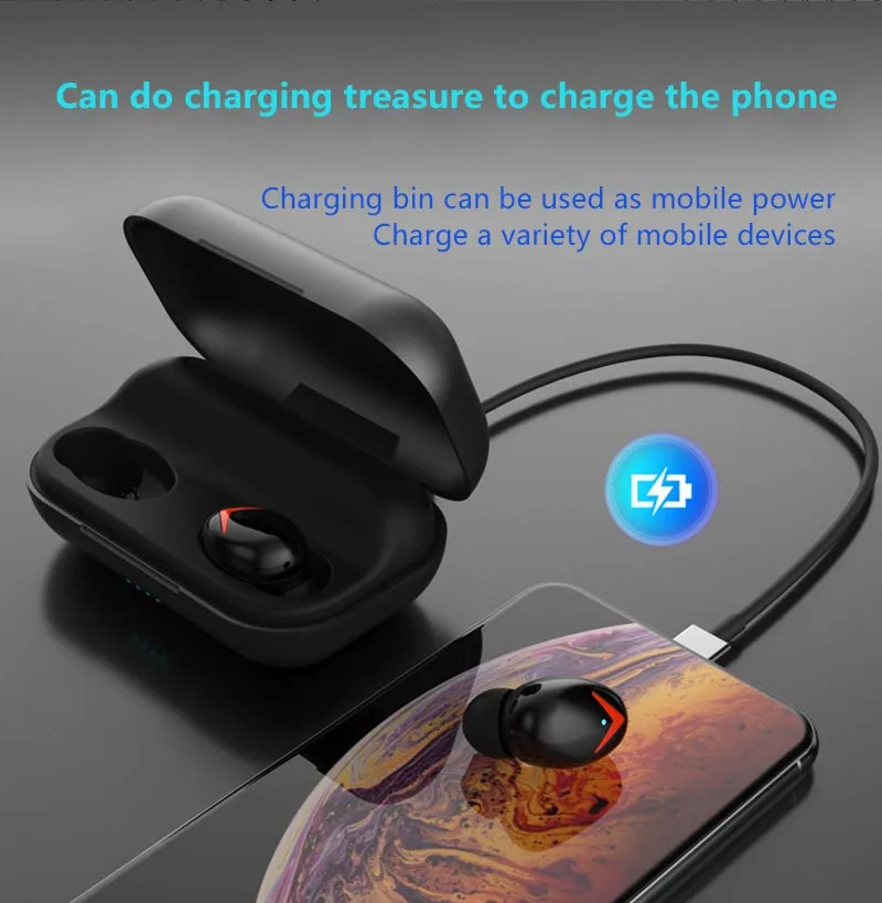 A8 Sweatproof Wireless TWS Earphone Stereo Earbuds with Case Noise Reduction for wearable devices dropshipping