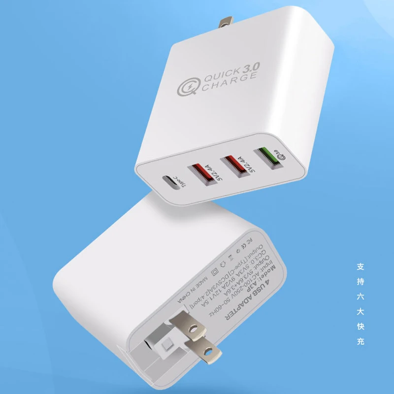 4-Порты и разъёмы USB Зарядное устройство адаптер быстрой зарядки QC3.0 для путешествий на мобильный телефон для быстрого настенного Зарядное устройство GK99
