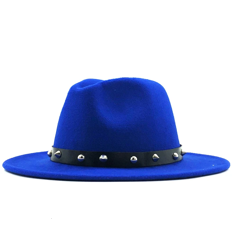 Felt Hat Men Fedora Hats with Belt Women Vintage Trilby Caps Wool Fedora Warm Jazz Hat Chapeau Femme feutre Panaman hat 10