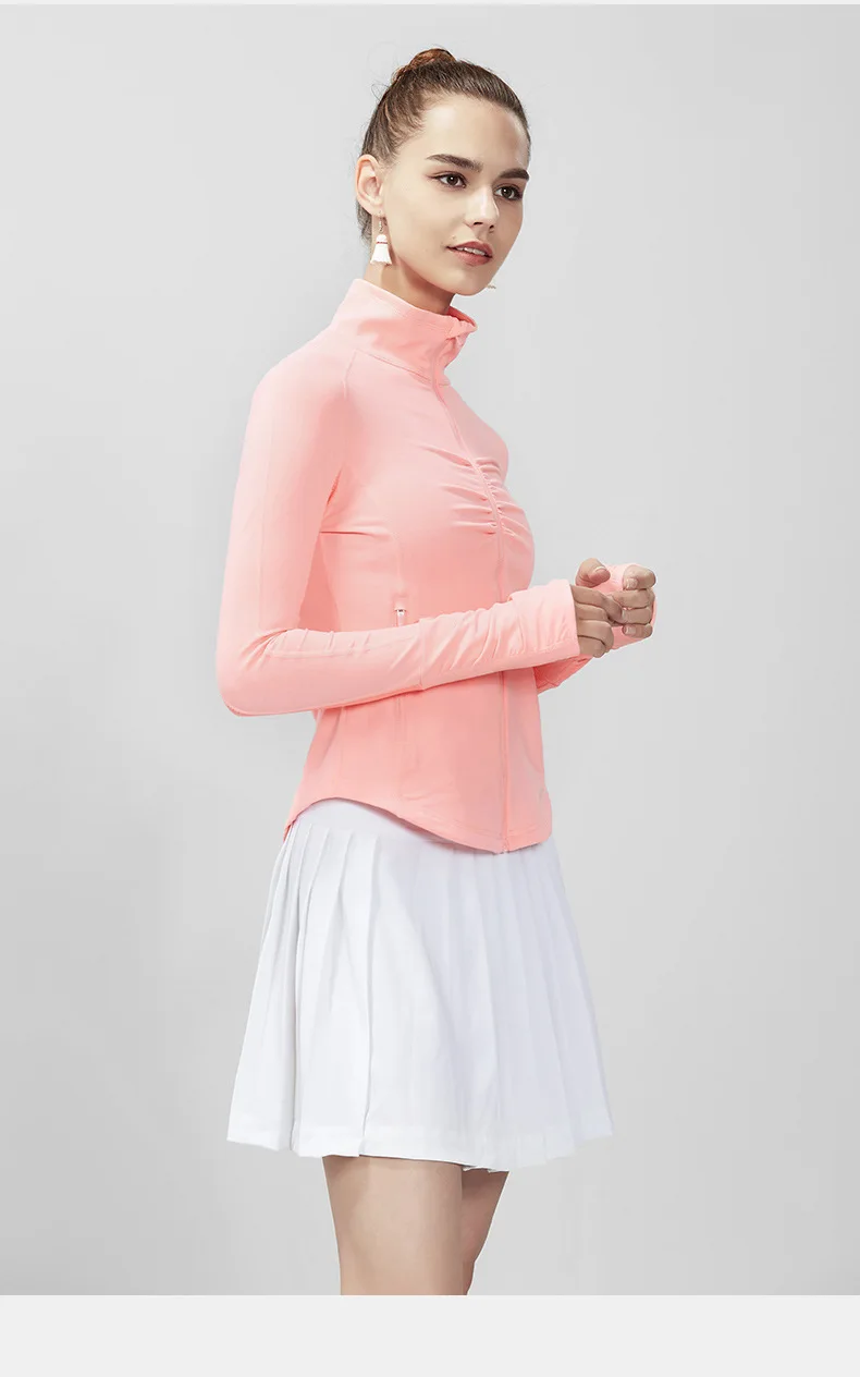 Осенняя спортивная куртка для йоги одежда для фитнеса тонкая футболка с длинными рукавами женская спортивная куртка топ для йоги беговой костюм
