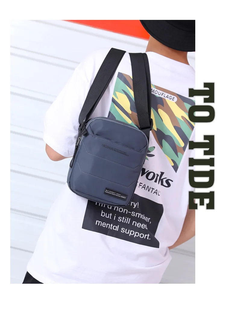 Men Single Shoulder Bag Nylon Cross Body Casual Fashion Flap Multi-Pockets Travel Pouch Leisure High Quality Male Messenger Bags