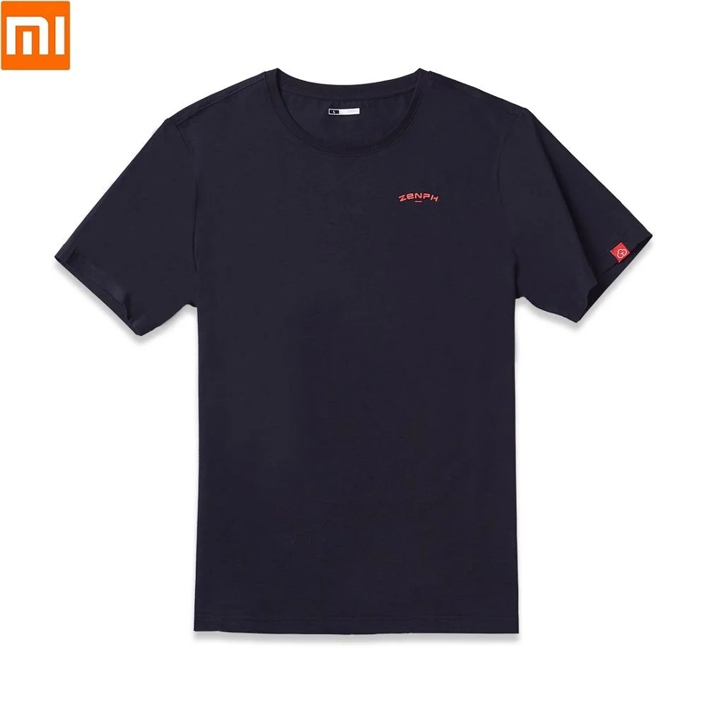 Xiaomi New Youpin ZENPH man хлопковая футболка шелковистая гладкая приятная для кожи дышащая Летняя мужская с коротким рукавом