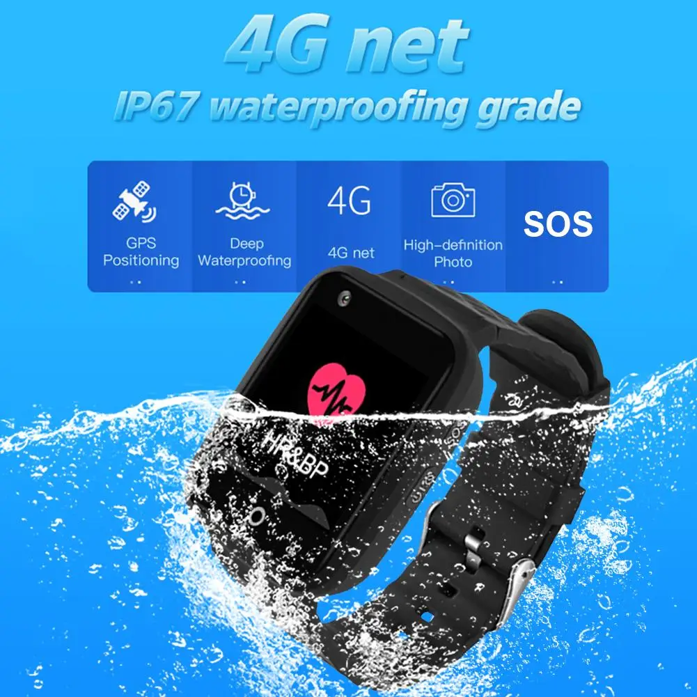 

Elderly Phone Watch 4G SOS LBS Heart Rate Blood Pressure Monitoring Waterproof Children GPS Sports Watch Tracker Smart Bracelet